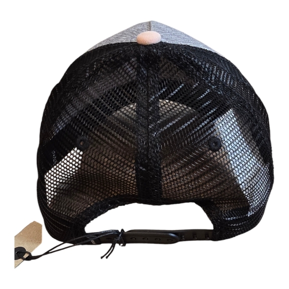 Prana Womens Journeyman Trucker Rosett Early Bird Hat Graphic New OS Black Pink - Picture 4 of 12